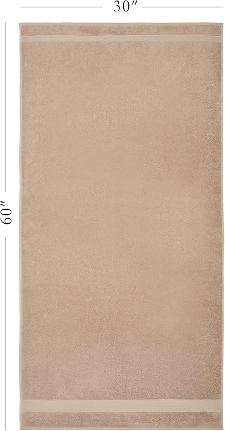 Ozdilek 6-Piece Bath Towel Set, 2 Bath, 2 Hand, 2 Wash, 100% Cotton Turkish Towels, 2 Bath Towels (30x60/550 GSM), 2 Hand Towels (16x30/575 GSM), 2 Washcloths (13x13/600 GSM) (Seahorse Beige)