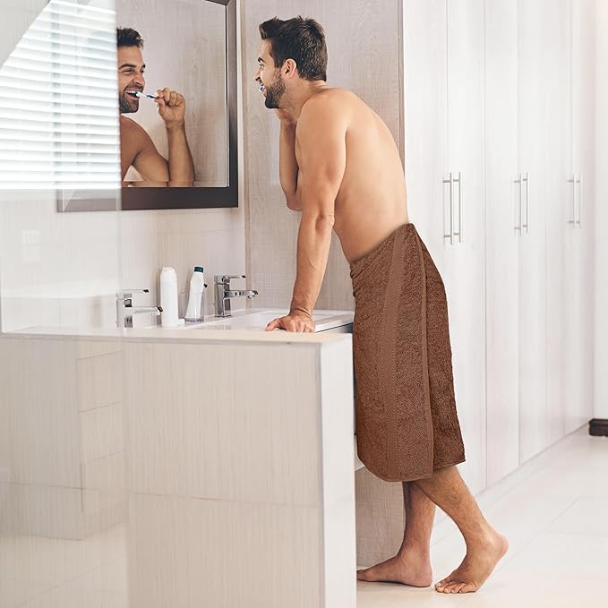 Large Bath Towel, Acorn Cotton Terry Towels for Bathroom, Towel Set - Quick Dry - Highly Absorbent - 24 x 50 Pack of 6 for Shower - Spa - Gym - Hand Towel for Daily Use - Acorn