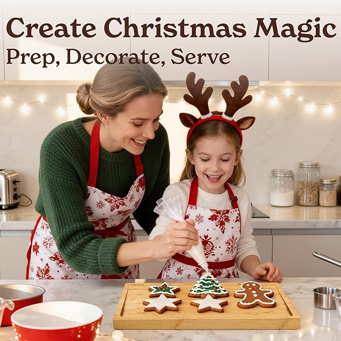 SMIRLY Wooden Cutting Boards For Kitchen Meal Prep & Serving - Bamboo Cutting Board Set with Holder, Charcuterie & Chopping Board, Wood Cutting Board Set, Kitchen Gadgets