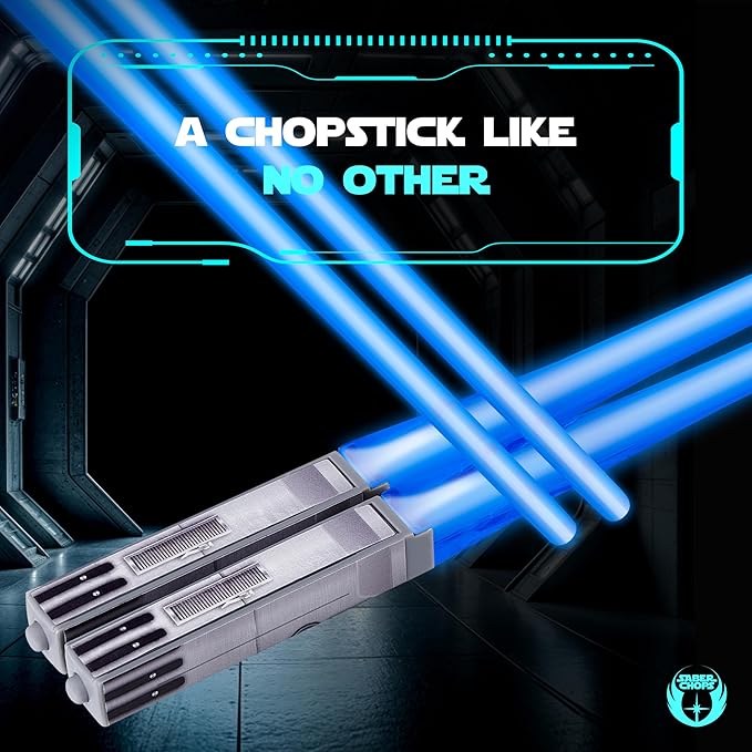 LIGHTSABER CHOPSTICKS LIGHT UP STAR WAR CHOPSTICK LED Glowing Light Saber Chop Sticks REUSABLE Sushi Sabers Cool Fun Geeky STARWAR Chop Stick Set Darth Red Green Blue Purple | 4 Pairs CASE GIFT BOX