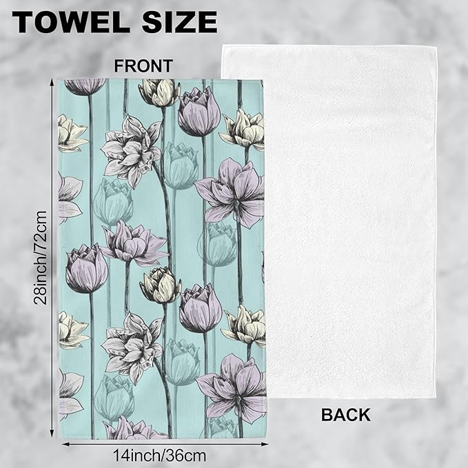 Hand Towels Set of 2 Lily Flower Towels for Bathroom Soft Absorbent Decorative Hand Bath Towels Dish Towels for Kitchen Sports Gym Yoga Home Decor 14 x 28 in