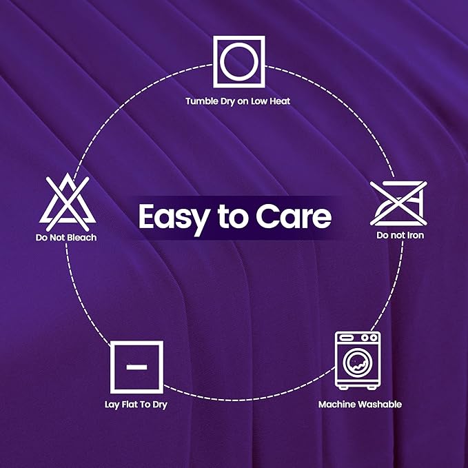 Utopia Kitchen 6FT Spandex Tablecloth [2 Pack, Purple] 200 GSM Stretch, Fitted, Washable and Wrinkle Resistant Table Cloth Rectangle Cover for Trade Shows, Wedding, Parties [72Lx30Wx30H Inch]