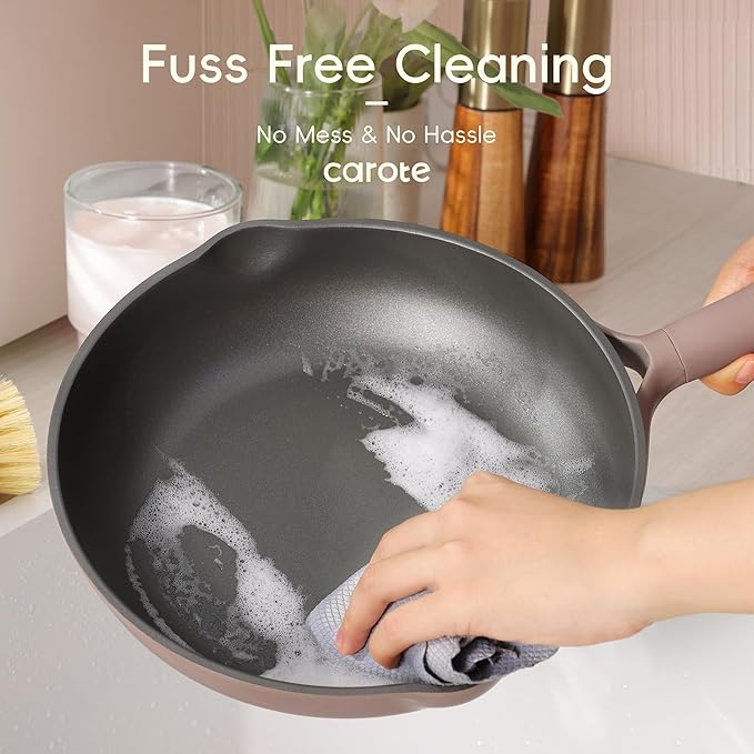 CAROTE 19PCS Pots and Pans Set, Nonstick Cookware Set, Kitchen Cooking Set Induction Non-toxic Granite Set