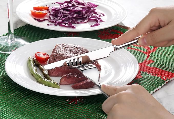 Artaste Rain II Forged 18/10 Stainless Steel (Stainless Steel (Set of 12), Dinner Knife (9.5-Inch))