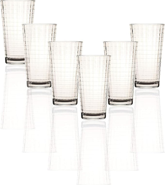Circleware Pulse Heavy Base Highball Drinking Glasses Tumblers Ice Tea Beverage Cups Glassware
