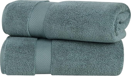 Superior Zero Twist 100% Cotton Bath Sheet Towels, Super Soft, Fluffy and Absorbent, Premium Quality Oversized Bath Sheet Set of 2 - Jade