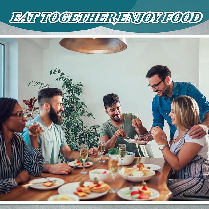 Nuenen 100 Pieces Stainless Steel forks and knives Dinner Flatware Set Tableware Cutlery for Butter Kitchen Restaurant, Dishwasher Safe(Silver,9.06 Inches, 8.07 Inches)