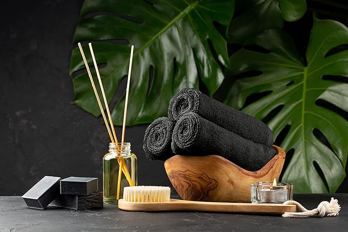 Softolle Salon Towels – Pack of 24 (16"x27") 100% Cotton Ring Spun – Ultra Soft, Highly Absorbent Hand Towels – Bulk for Spa, Gym & Salon (Grey)