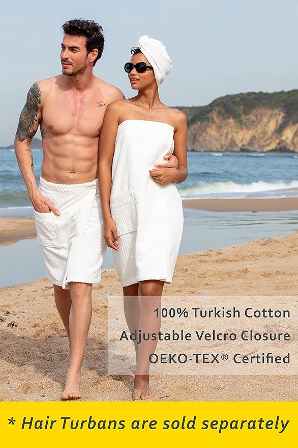 SEYANTE Spa Towel Wrap for Women - 100% Turkish Cotton Body Towel Wraps with Adjustable Closure - OEKO-TEX® Certified