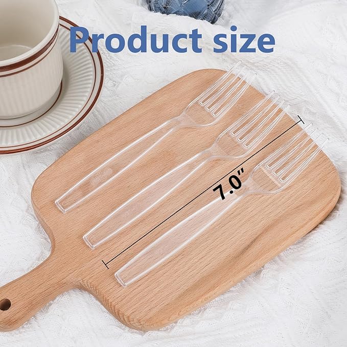 SACATR 360 Count Plastic Forks Heavy Duty, Plastic Silverware Clear Forks, Premium Disposable Forks Bulk, BPA-Free, Heat Resistant, Suitable for Parties, Events and Everyday Use