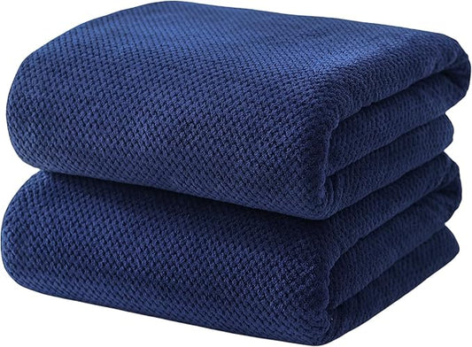 40x80 Inches Bath Sheets Towels for Adults Oversized Bath Towels Extra Large Luxury Super Soft Absorbent Quick Dry Microfiber (Navy Blue,2PCS)