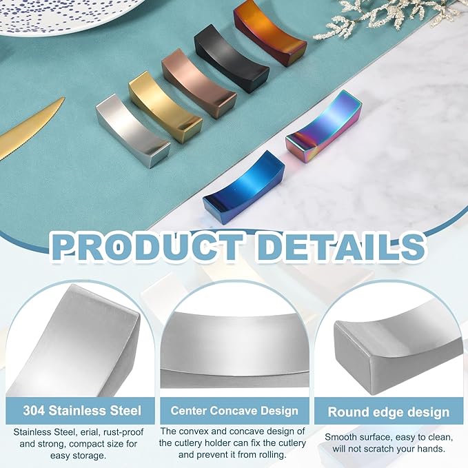 uxcell 2pcs Chopstick Rest, 304 Stainless Steel Chopsticks Holder 2.32" x 0.7" x 0.74", Household Tableware Kitchen Tools for Spoon Fork Teaspoon Dining Tool Rest, Silver