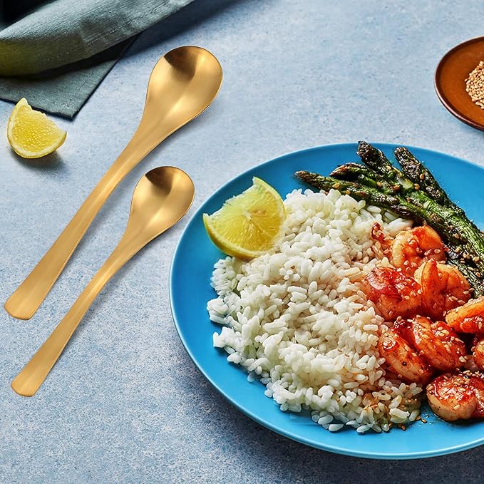 Gold Silverware Set, Bysta 20-Piece Flatware Set, Stainless Steel Utensils Service for 4, Tableware Cutlery Set for Home and Restaurant, Include Knife/Fork/Spoon, Satin Finish, Dishwasher Safe