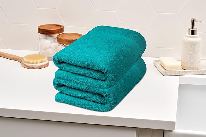 Softolle Luxury Bath Towels Set of 4 (27” x 54”) | Towels for Bathroom | Super Soft | Highly Absorbent Towels for Home, Spa, Gym (Teal, Bath Sheets (35”x70”) Pack of 2)
