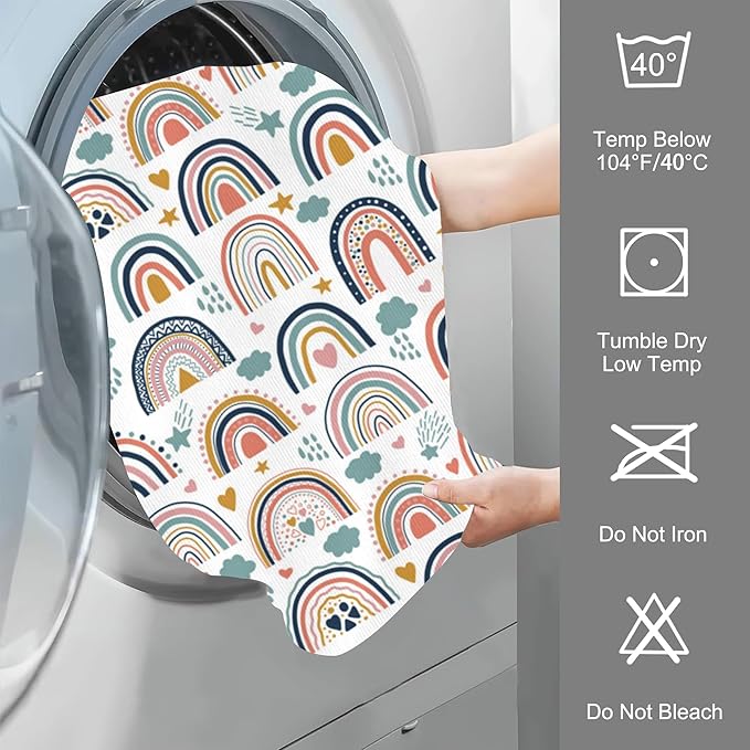 Hand Towels Set of 2 Bohemian Rainbows Towels for Bathroom Soft Absorbent Decorative Hand Bath Towels Dish Towels for Kitchen Sports Gym Yoga Home Decor 14 x 28 in