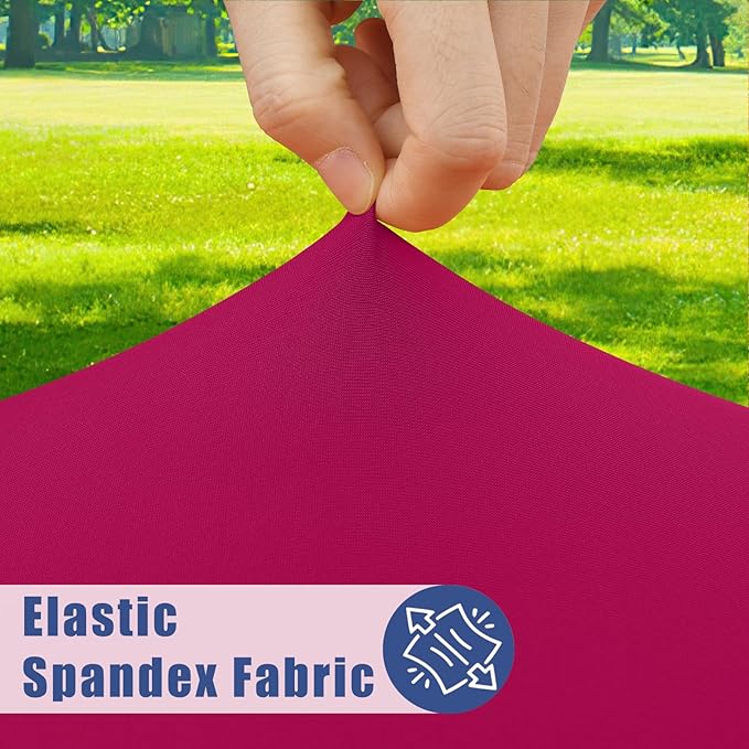 Round Spandex Tablecloth, Elastic Fitted Waterproof Tablecloths for 36"-44" Tables, Stretch Washable Picnic Table Cover for Camping, Dining, Indoor and Outdoor, Fuchsia