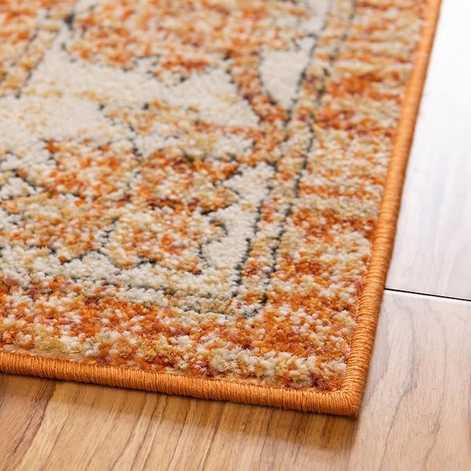Unique Loom Isabella Collection Area Rug - Adjani (7' 10" x 10' Rectangle, Rust Red/ Black)