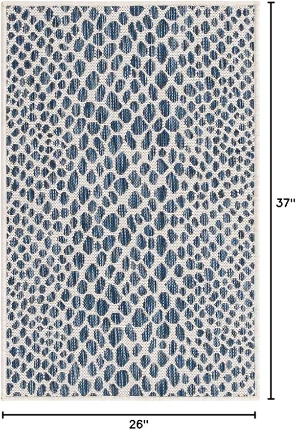 Unique Loom Outdoor Collection Area Rug - Cape Town (2' 2' x 3' 1' Rectangle, Blue/ Olive)