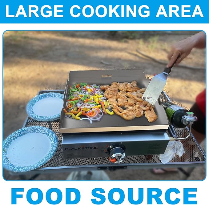 Flat Top Griddle for Blackstone 17 Inch Griddle Powder Coated Steel Coated Steel Gill Pan Replacement Parts with Rear Grease System for Blackstone 1819 1832 1814 1650 1945