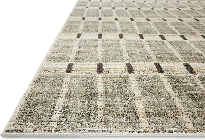 Loloi Jeremiah Brent Bleecker Collection BLE-04 Sage/Granite 6'-7" x 9'-3" Area Rug