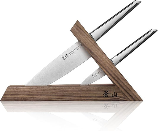 Cangshan TX Series 1021295 Swedish 14C28N Steel Forged 3-Piece TAI Knife Block Set, Walnut