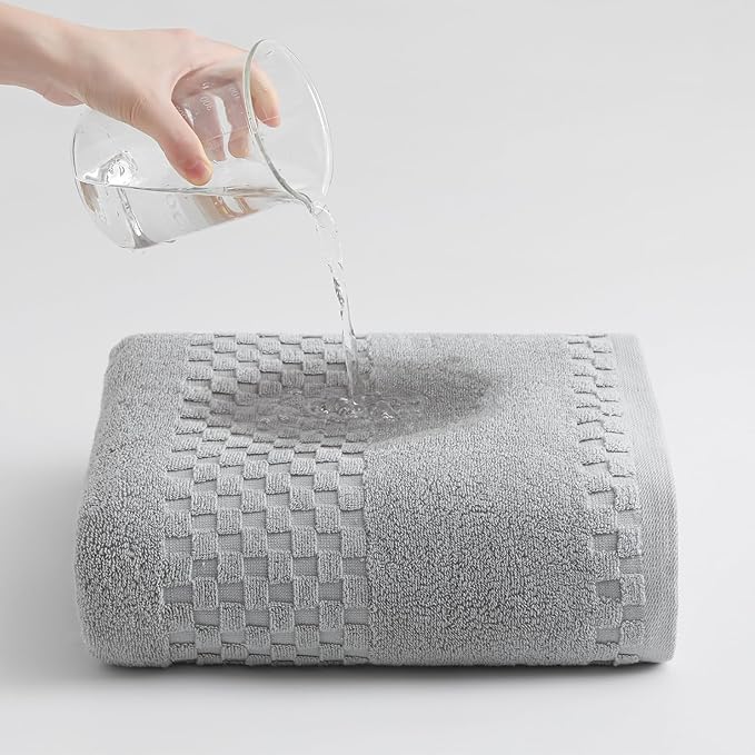 XIQ Bath Sheets 600GSM Combed Cotton Super Soft Luxury Bath Towels Extra Large Shower Towels for Bathroom (Grey,2PCS)