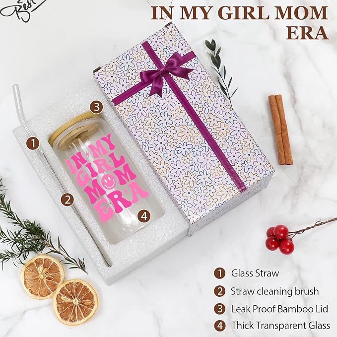 Gifts for New Mom Pregnant Expecting Mama, Christmas Mother's Day Gift, Postpartum Gifts, New Mom After Birth 16 Oz Coffee Glass