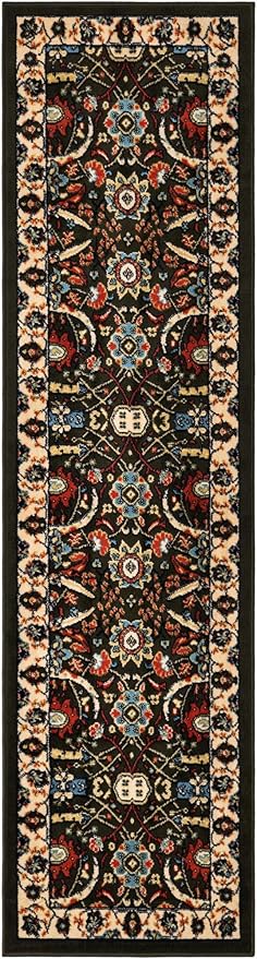 Unique Loom Espahan Collection Area Rug - Cape Cod (2' 2" x 8' 2" Runner, Green/ Black)