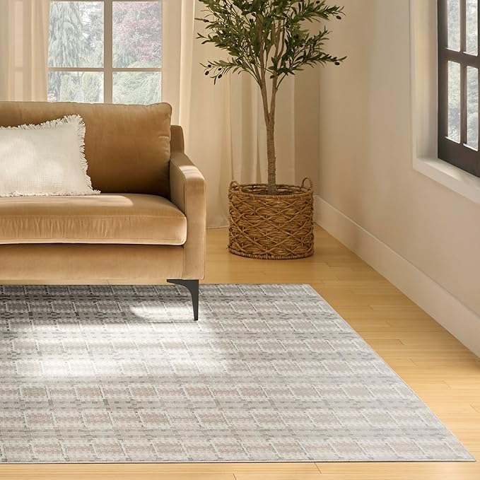 Nourison Home Nordic Ivory Multicolor 8' x 10' Scandinavian Area Rug - Easy Cleaning, Non Shedding, Bed Room, Living Room, Dining Room, Kitchen (8' x 10')