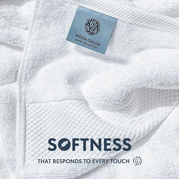 White Classic Luxury Bath Sheets Towels for Adults Extra Large 35x70 Inch - 700 GSM Turkish Cotton, Highly Absorbent | Hotel Collection | 2 Pack