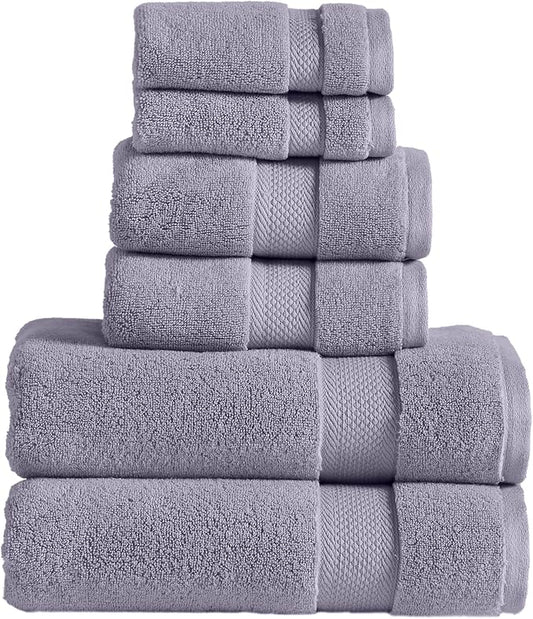 Modern Threads Luxury 6-Piece Quick-Dry Towel Set – Plush & Ultra-Absorbent for Spa-Like Experience, Lilac