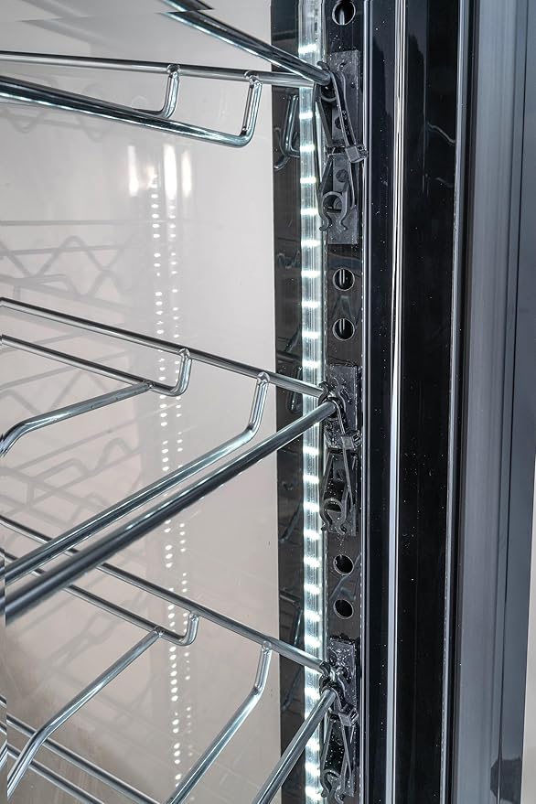 Hamilton Beach, 81 Bottle Wine Cooler Showcase Refrigerator - Intelligent Digital Control, Low Noise Operation, Freestanding Wine Fridge Cellar for Kitchen and Home, Stainless Shelves