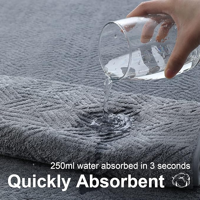 CHINO Large Bath Towels 35x70 Inch, Quick Dry, Soft Absorbent, Oversized Microfiber Shower Towels for Adults, Hotel Spa (4 Pcs Dark Grey)