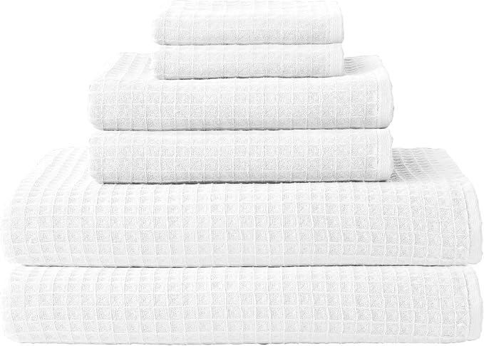 UCHINO Waffle Twist Cotton Weave Washcloth Towel for Bathroom Lightweight Absorbent Quick Dry Honeycomb Texture Solid Terry Loop Reverse 13" x 13", 1 Wash Cloth, White