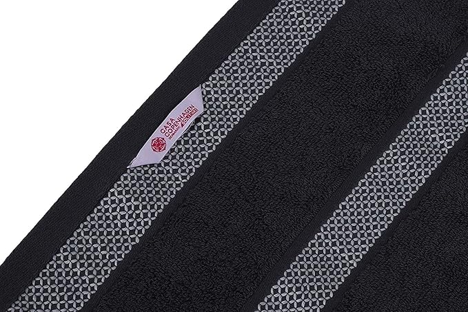 CASA COPENHAGEN Solitaire 6 Pieces Towel Set- Pine Grey, 600 GSM 2 Bath Towel 2 Hand Towel 2 Washcloth, Designed in Denmark Made of Soft Egyptian Cotton for Bathroom, Kitchen & Shower