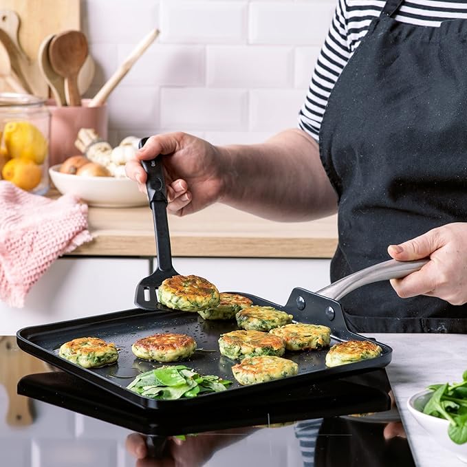 GreenPan Chatham Black Prime Midnight Hard Anodized Healthy Ceramic Nonstick, 11" Griddle Pan, PFAS-Free, Dishwasher Safe, Oven Safe, Black