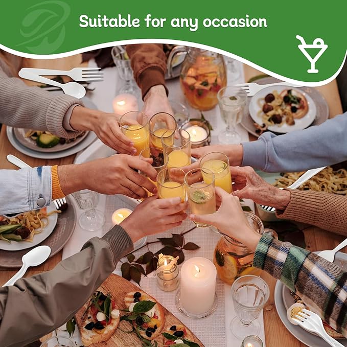 Plastic Forks 1000 Count Extra Heavy Duty Disposable Fork Bulk Plastic Forks White Silverware Reusable Disposable Cutlery for Home Restaurant Party Picnic