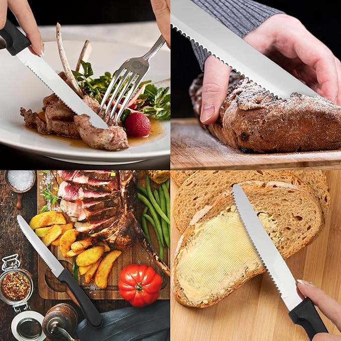 36 PCS Steak Knife Set - Stainless Steel Steak Knifes 8.7 Inch with Dishwasher Safe Steak Knoves,Metal Steak Knife,Dinner Knife Silverware for Home,Kitchen or Restaurant
