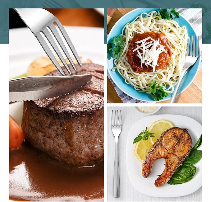 Roshtia 200 Pieces Metal Forks Bulk 6.7 Inch Stainless Steel Silverware Dinner Fork Set Restaurant Flatware for Kitchen Restaurant Mirror Finish and Dishwasher Safe