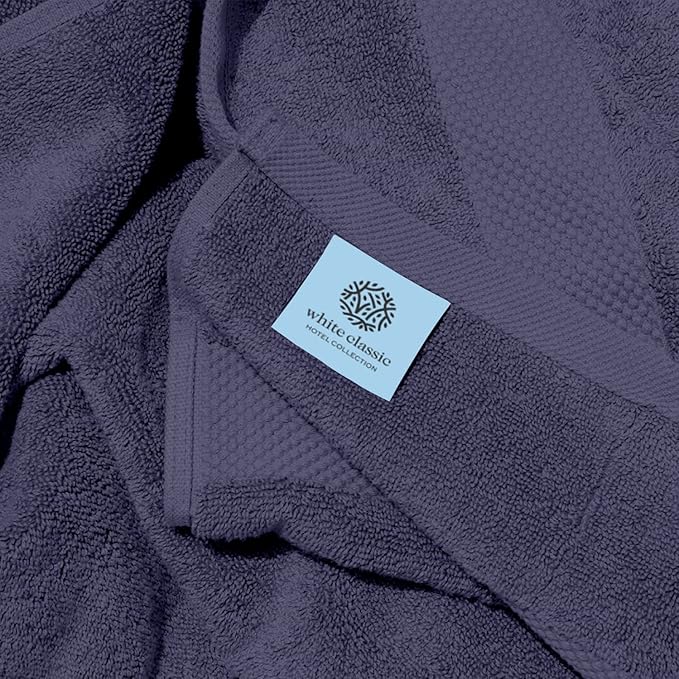 White Classic Luxury Soft Navy Bath Sheet Towels - 650 GSM Cotton Luxury Bath Towels Extra Large 35x70 | Highly Absorbent and Quick Dry | Hotel Collection Extra Large Bath Towels Oversized, 2 Pack