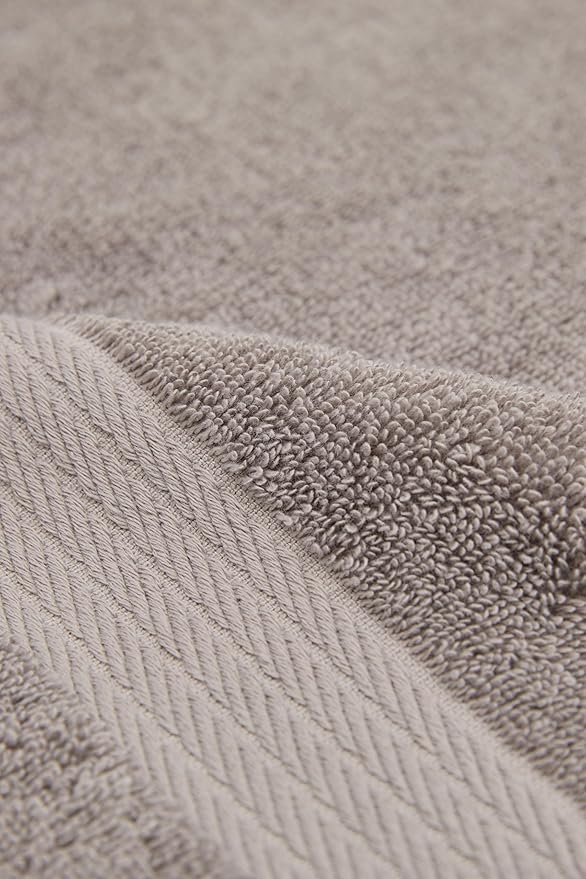 Ozdilek 6-Piece Bath Towel Set, 2 Bath, 2 Hand, 2 Wash, 100% Cotton Turkish Towels, 2 Bath Towels (30x60/550 GSM), 2 Hand Towels (16x30/575 GSM), 2 Washcloths (13x13/600 GSM) (Light Grey)