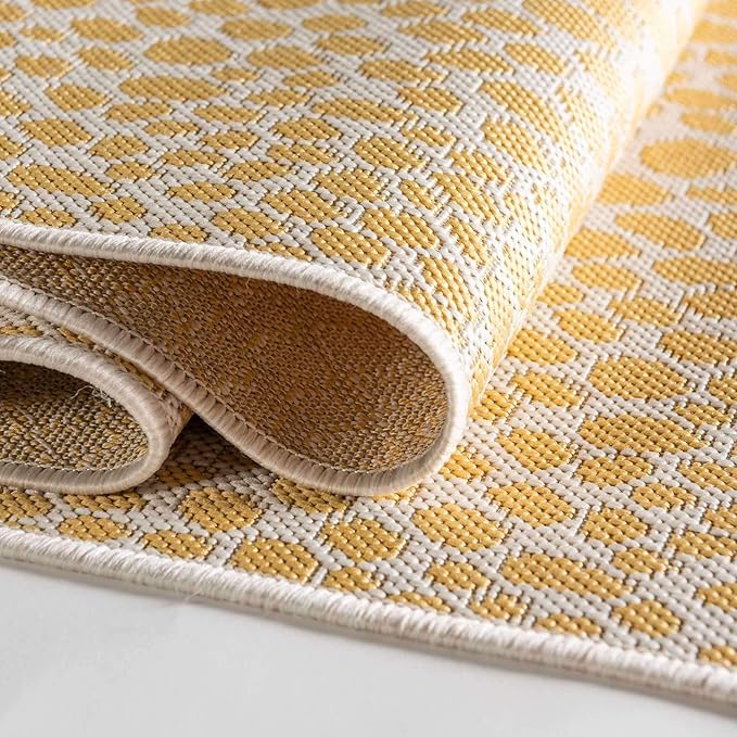 Unique Loom Outdoor Collection Area Rug - Cape Town (5' 3" x 8' Rectangle, Yellow Ivory/ Ivory)