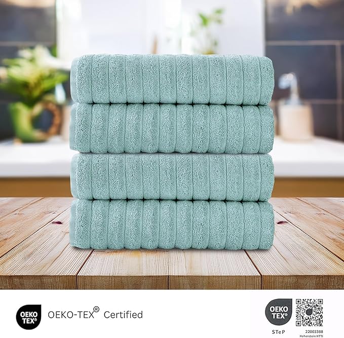 Classic Turkish Towels CTT Premium 4 Pack Bath Towels Set, Made with 100% Turkish Cotton, Spa & Hotel, Quick Drying Towels, Absorbent & Comfy | 27"x54" (SPA Green