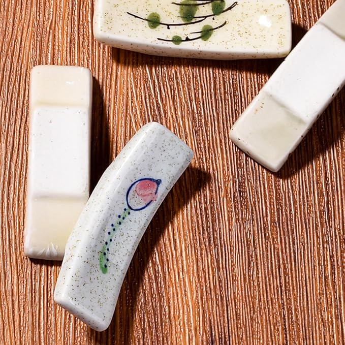 Japanese Style Chopstick Holder Set of 4 Pcs Ceramic Chopstick Stand Rest Tableware Kitchen Tools