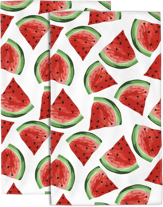 Watermelon Hand Towel for Bathroom Set of 2 Hand Bath Towels Soft Absorbent Decorative Towels for Bathroom Kitchen Yoga Home Decor 14 x 28 in