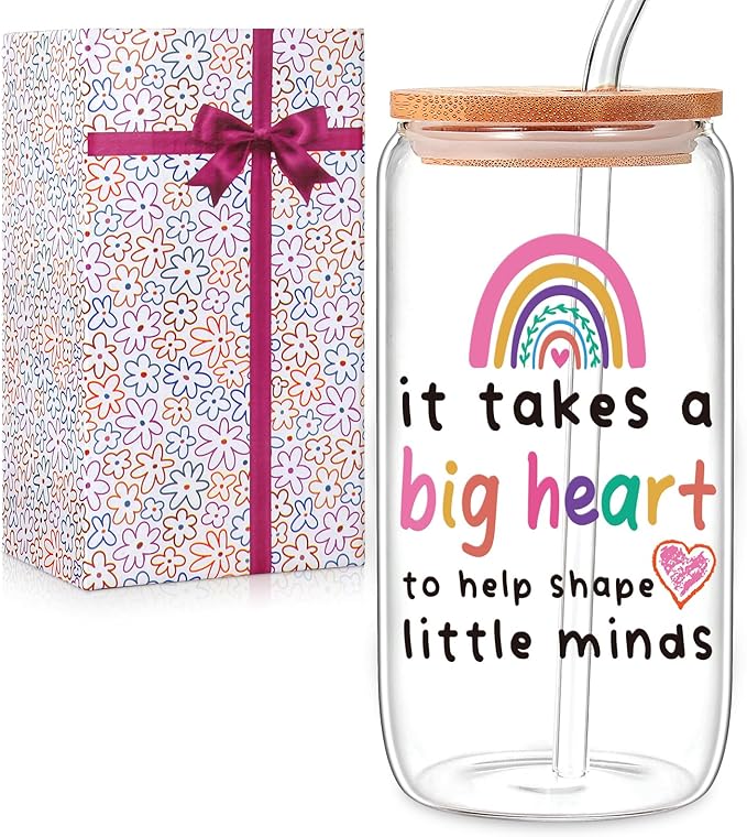 Gifts for Teachers,Teacher Appreciation Gifts Thank You Teacher Gifts Christmas & Birthday Teacher Gift Ideas Valentines Gifts for Teacher, Back To School Gifts 16 Oz Coffee Glass