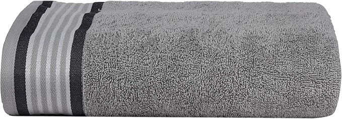 CASA COPENHAGEN, Designed in Denmark, 550 GSM, 35x70 Inches Extra Large Jumbo Size Bath Sheets, Set of 2 Towels, Super Soft Egyptian Cotton Towels for Bathroom & Shower - Granite Grey + Mirage Grey