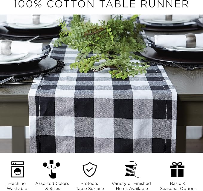 DII Variegated Tabletop Collection, Table Runner3x108, Tango Red