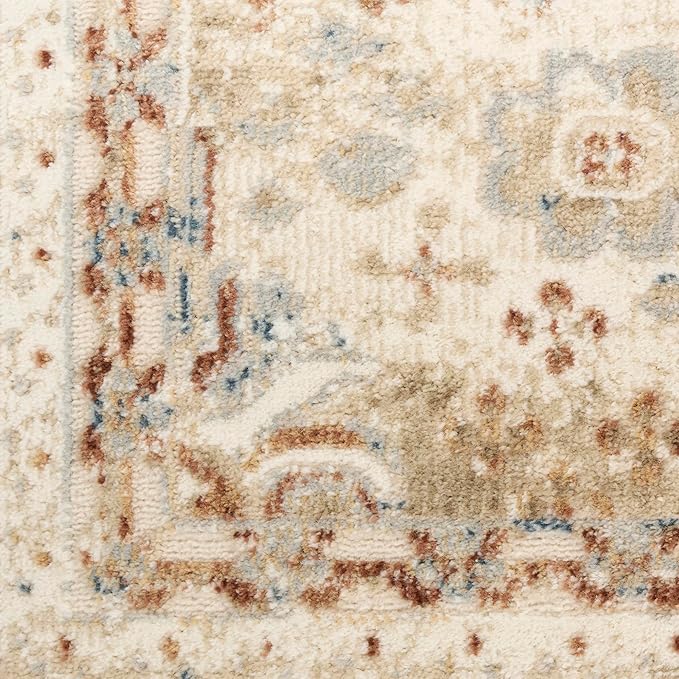 Nourison Home Pardis Ivory Rust 4' x 6' Area Rug - Easy Clean, Non Shedding, Bed Room, Living Room, Dining Room, Kitchen (4' x 6')