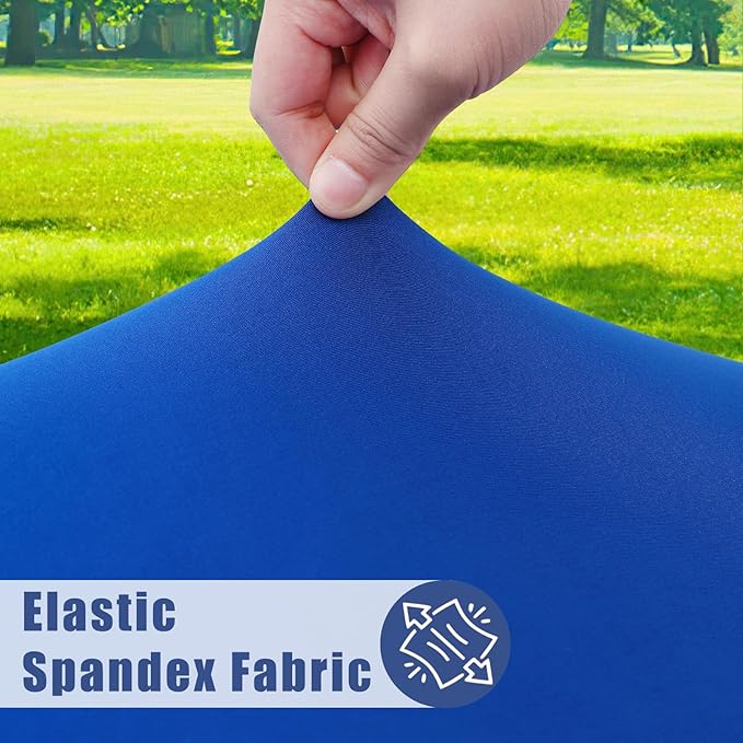 Round Spandex Tablecloth, Elastic Fitted Waterproof Tablecloths for 45"-56" Tables, Stretch Washable Picnic Table Cover for Camping, Dining, Indoor and Outdoor, Blue